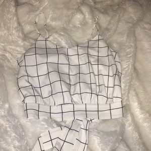 Striped crop top with back tie